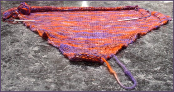 Clapotis with three dropped columns of stitches