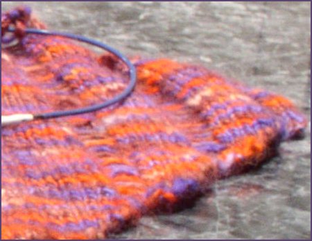 closeup of dropped stitches