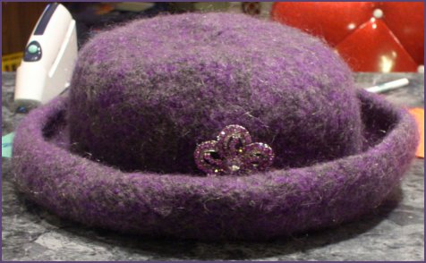 felted purple hat