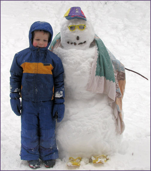 steven with snowman