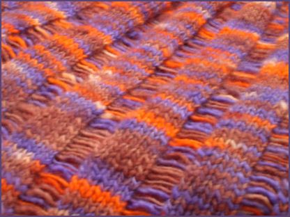 Closeup of ladders and dropped stitches