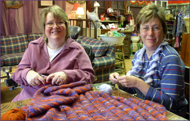 Trish  and Shelley at folk art studio