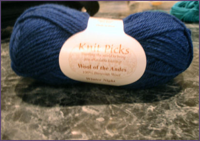 dark blue wool yarn