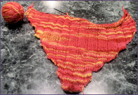 Summer weight shawl in progress