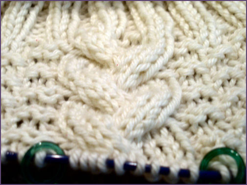 closeup of poncho stitch pattern