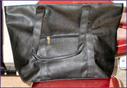 black leather bag