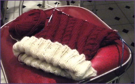 Santa hat in progress