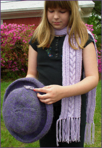 Diana, modeling scarf