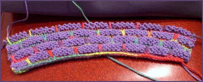 drop stitch dishcloth in progress