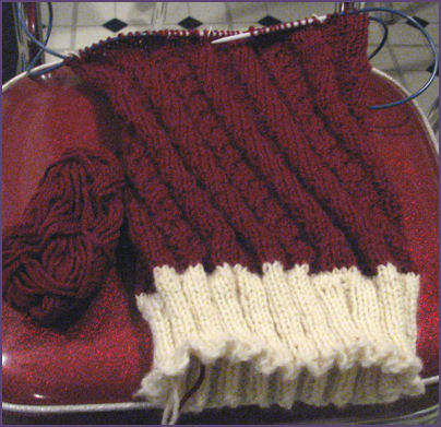 Santa Hat in Progress