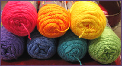 yarn in rainbow colors