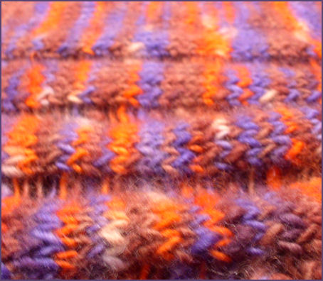 closeup of clapotis shawl, unfinished