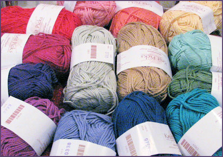shine yarn colors arranged in a color wheel