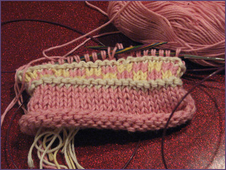 Flower Power baby hat in progress