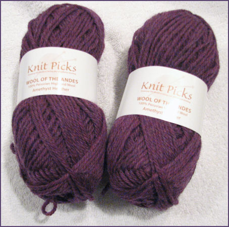 purple skeins of yarn