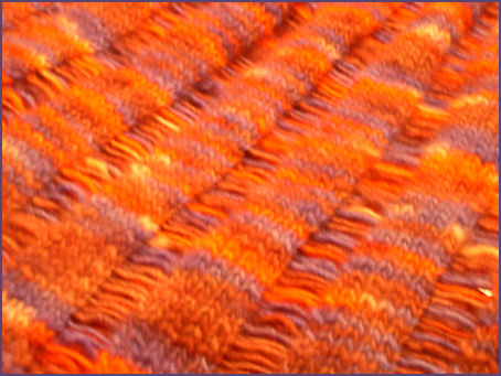 closeup of clapotis shawl, unfinished