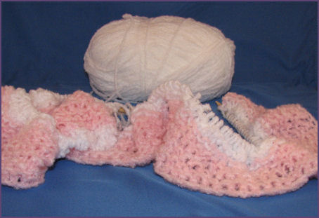 Dianaâ€™s baby blanket in progress