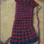 red and blue ribbed scarf red and blue ribbed scarf