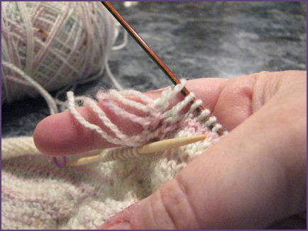 here are the strands I\'m going to knit from here are the strands I\'m going to knit from