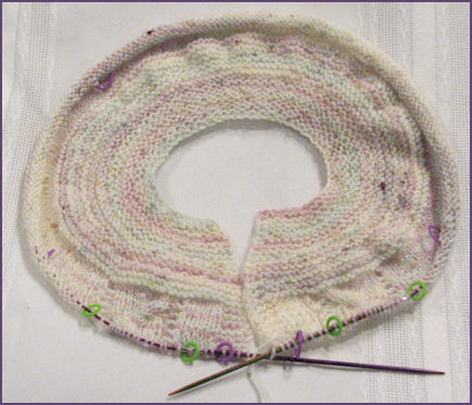 baby sweater in progress, yoke almost finished baby sweater in progress, yoke almost finished