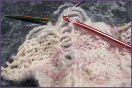 picking up stitches from the back with a crochet hook