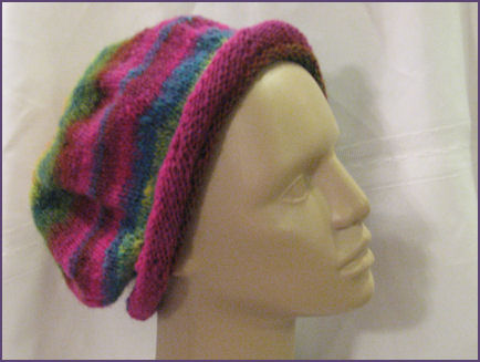 cantaloupe hat completed and displayed on mannequin head cantaloupe hat completed and displayed on mannequin head