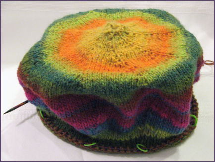 cantaloupe hat almost done except brim cantaloupe hat almost done except brim