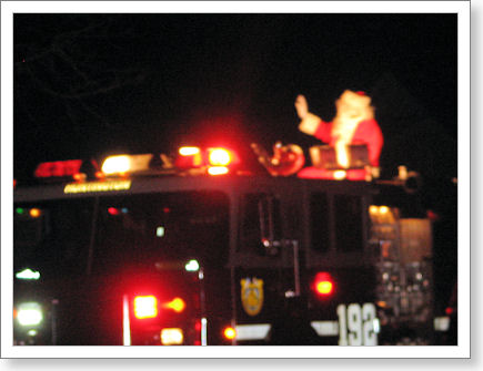 Santa Claus on a Fire Truck