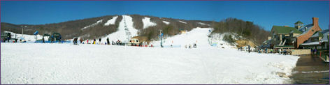 A wide-angle view of the mountain