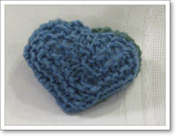 blue knitted heart