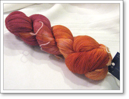 pinky orange laceweight yarn