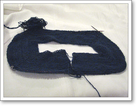 sweater yoke after 5 weeks of knitting sweater yoke after 5 weeks of knitting
