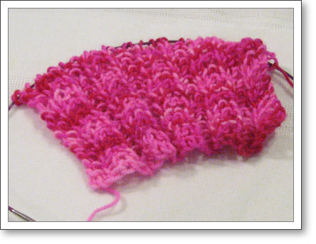 beginnings of hot pink scarf