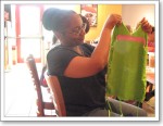 Bernida is making cute little toddler dresses. Bernida is making cute little toddler dresses.