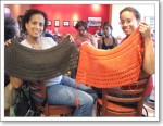 Jenn and Heather are making matching shrugs from Vogue. Jenn and Heather are making matching shrugs from Vogue.