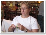 Deb is working on a dishcloth Deb is working on a dishcloth