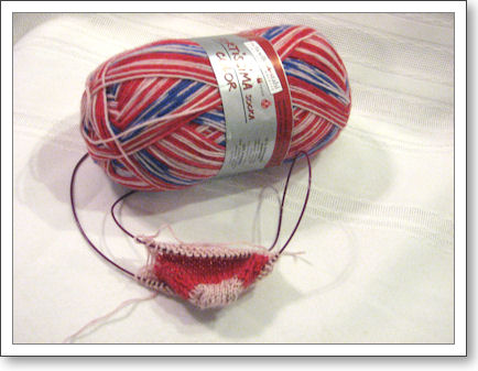 The beginnings of my toe-up sock The beginnings of my toe-up sock