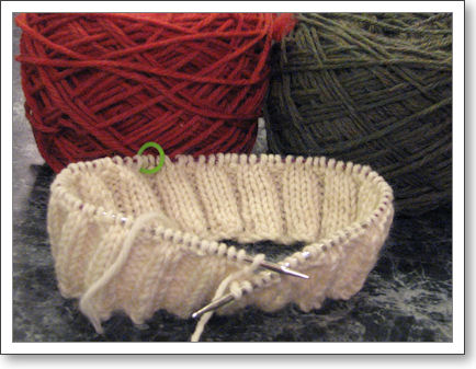 Hat Ribbing with other colors in the background