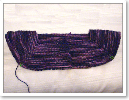 Yoke of sweater in progress Yoke of sweater in progress