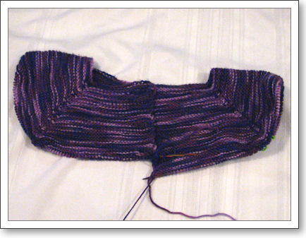 Yet another shot of the sweater yoke in progress