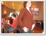 Tammy shows off her newly almost completed sweater. Gorgeous! Tammy shows off her newly almost completed sweater. Gorgeous!