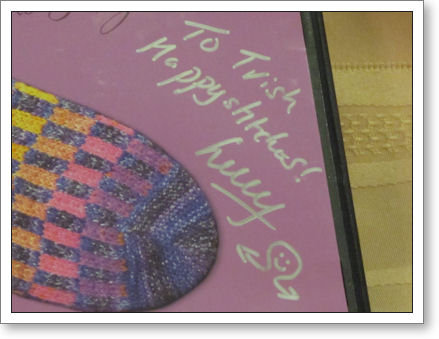Lucy signed my copy her sock knitting DVD