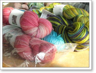 Lynne went a little nuts at the Homespun Yarn Party, but knitting and crochet friends truly understand!