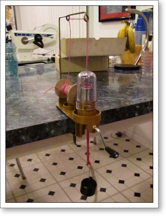 Hobby-Knit machine set up for knitting Hobby-Knit machine set up for knitting