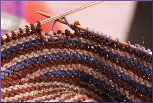 Closeup of ripped knitting