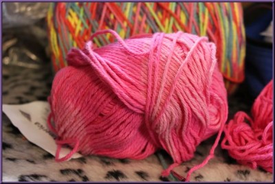 Faded pink yarn