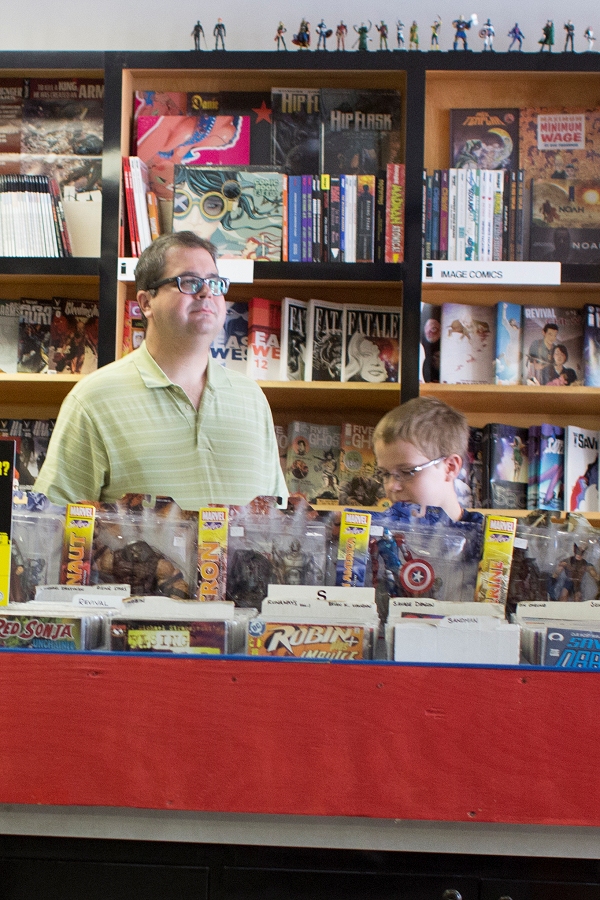 The boys are finding things they like in the comic book store